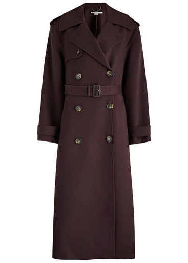 トレンチコート Stella Mccartney Double-Breasted Wool Trench Coat STELLA MCCARTNEY + NET SUSTAIN belted double-breasted wool