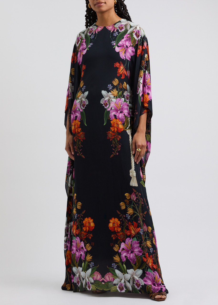 Borgo De Nor Eloise Floral-print Maxi Kaftan Dress In Multicoloured