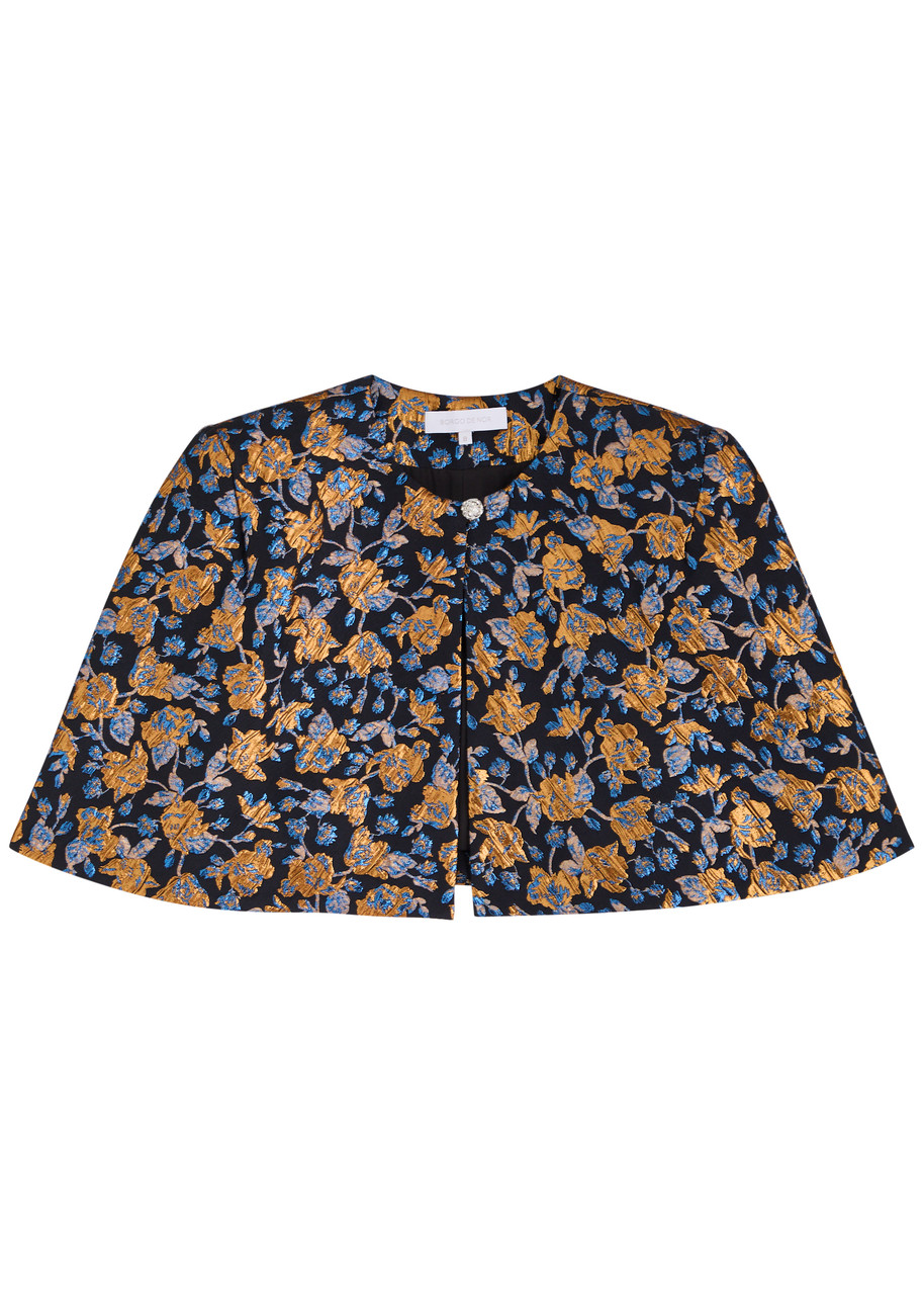 Borgo De Nor Merryn Floral Brocade Cape In Multicoloured