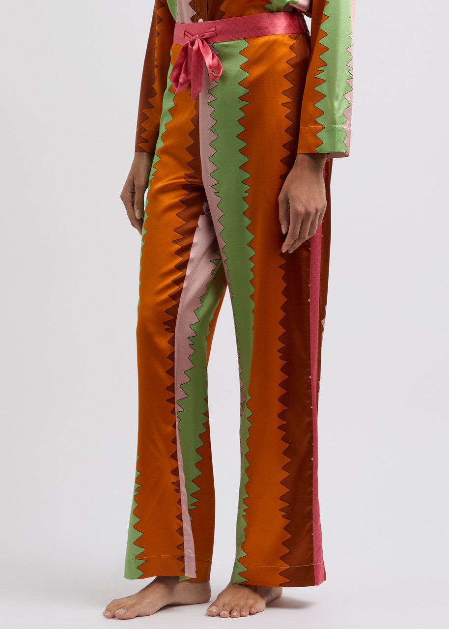 Jessica Russell Flint Sabina Printed Stretch-silk Pyjama Trousers In Pink