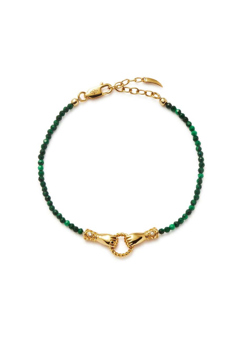 Missoma X Harris Reed In Good Hands Mini Beaded Bracelet - Green - S