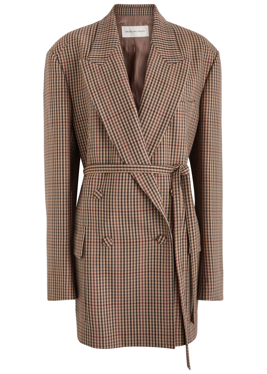 Dries Van Noten Bless Checked Wool Blazer - Rust - M (UK12 / M)