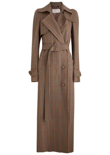DRIES VAN NOTEN Remis checked wool trench coat | Harvey Nichols 