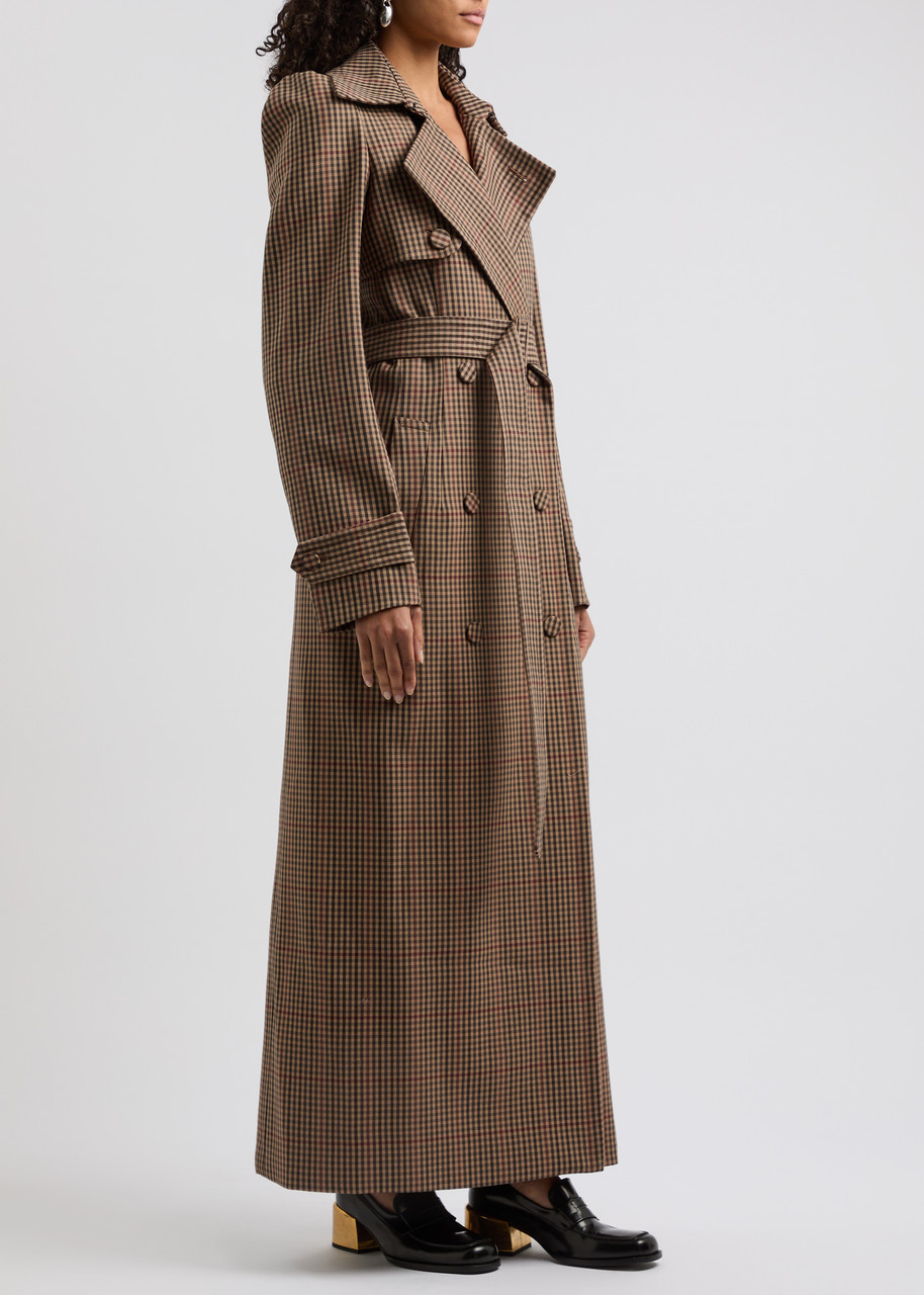  Dries Van Noten Remis Checked Wool Trench Coat - Rust - 40 (uk12 / M) 