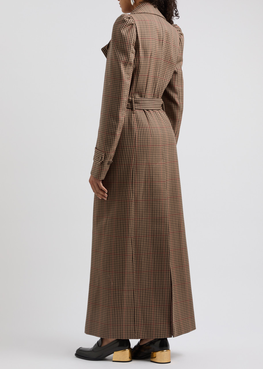  Dries Van Noten Remis Checked Wool Trench Coat - Rust - 40 (uk12 / M) 