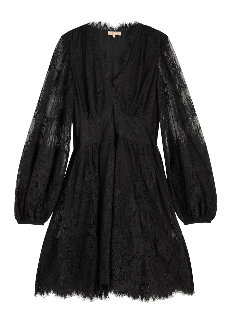 Bytimo Floral Lace Mini Dress - Black - L (UK14 / L)