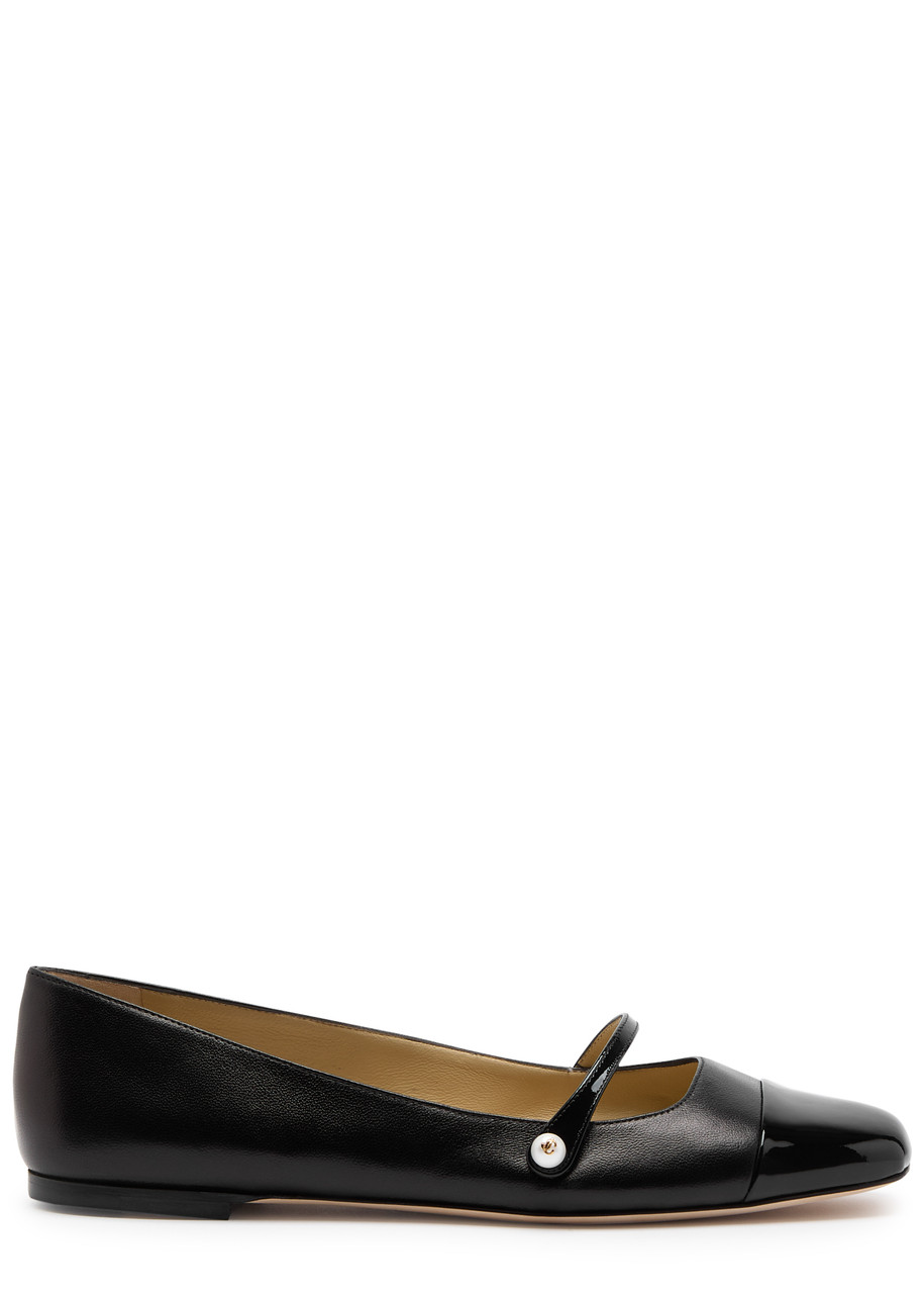 Jimmy Choo Elisa Leather Flats - Black - 37 (IT37 / UK4)