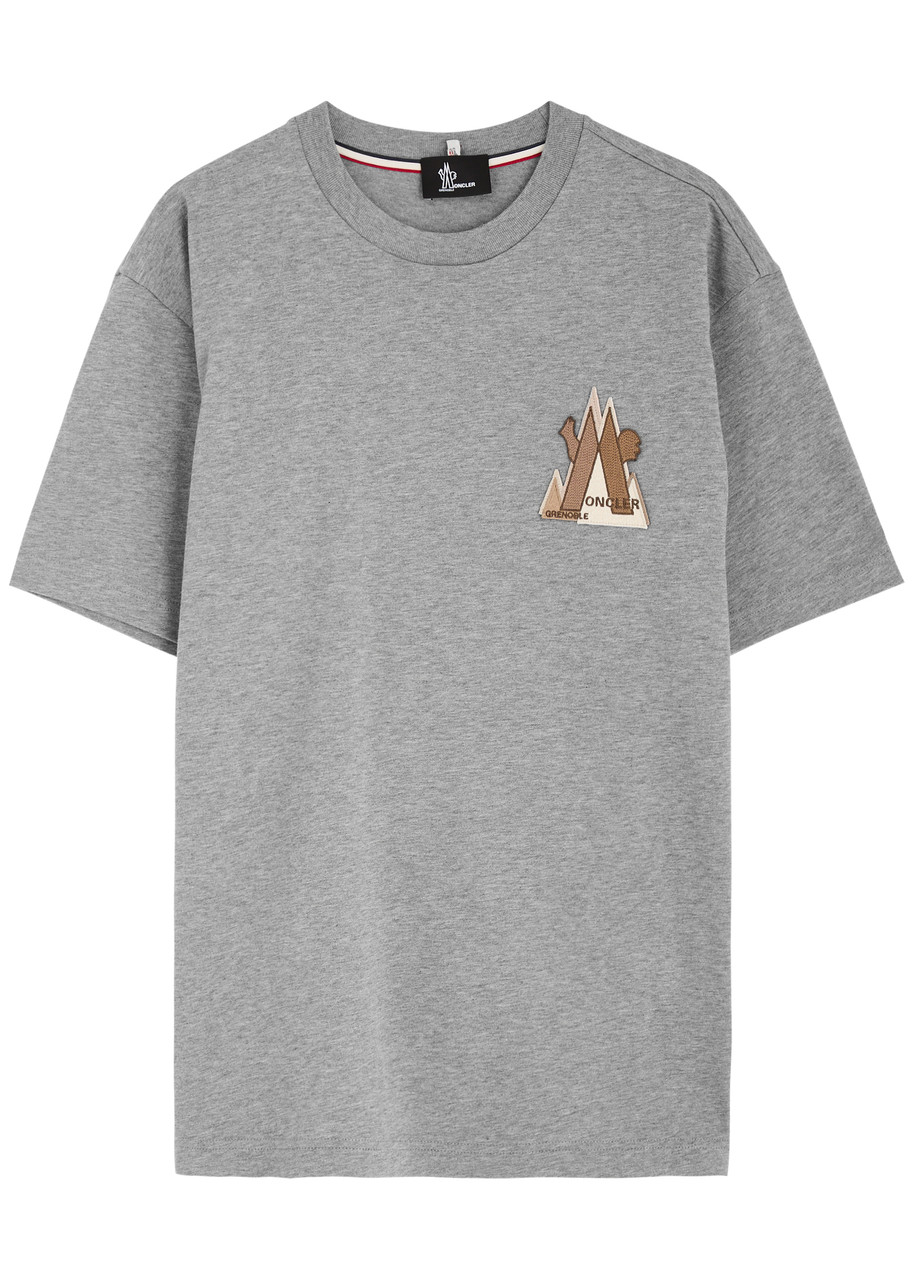 Moncler Grenoble Day-namic Logo Cotton T-shirt - Grey - M