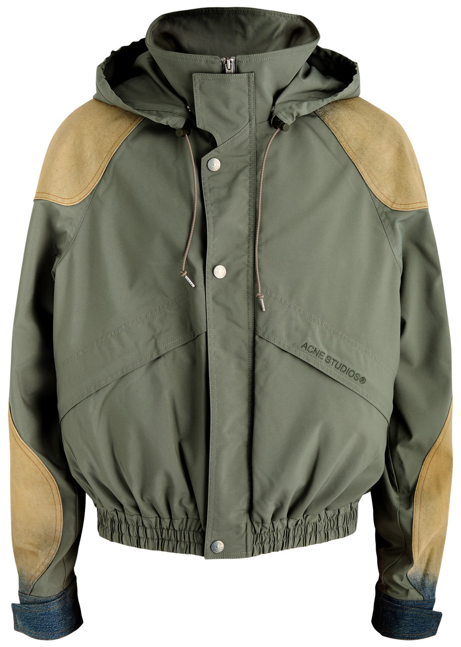 Acne Studios Hooded Panelled Shell Jacket - Green - 50 (IT50 / L)