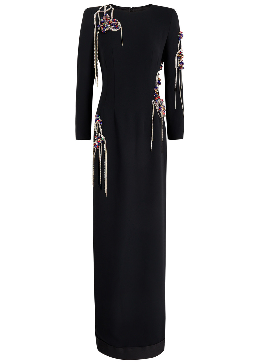 Dries Van Noten Dalista Embellished Crepe Gown - Black - 36 (UK8 / S)