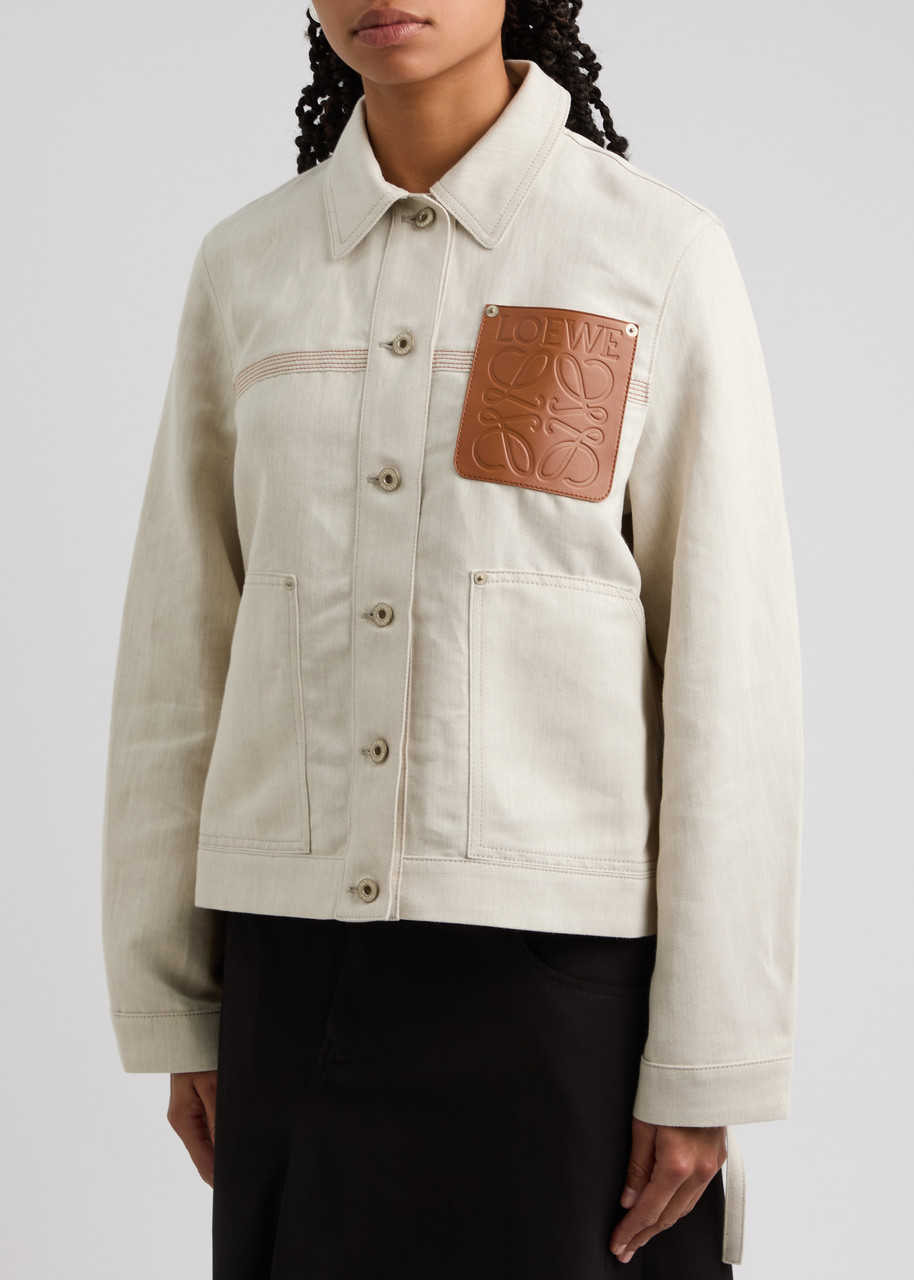  Loewe Anagram-debossed Cotton-blend Jacket - Ecru - 36 (uk8 / S) 