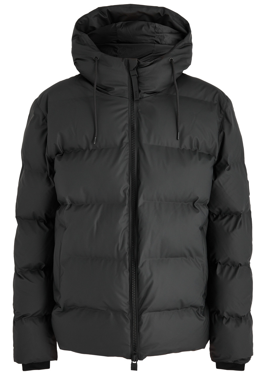 Rains Alta Waterproof Hooded Puffer Jacket In Black