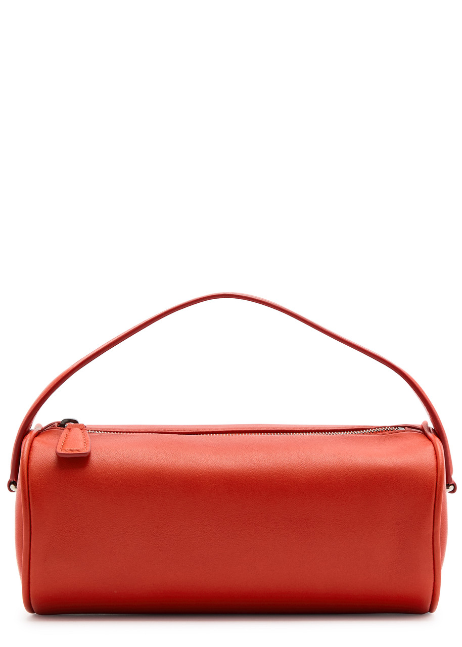 The Row Round 90's Leather Top Handle Bag In Red
