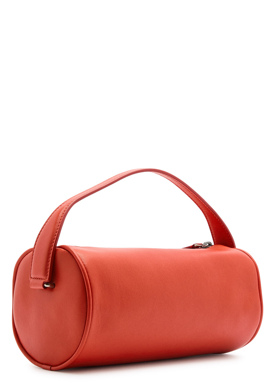 The Row Round 90's Leather Top Handle Bag In Red