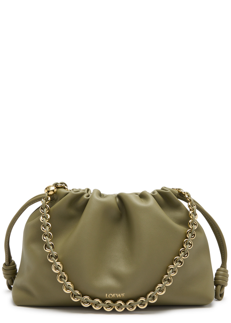 Loewe Flamenco Medium Leather Clutch - Sage - One Size
