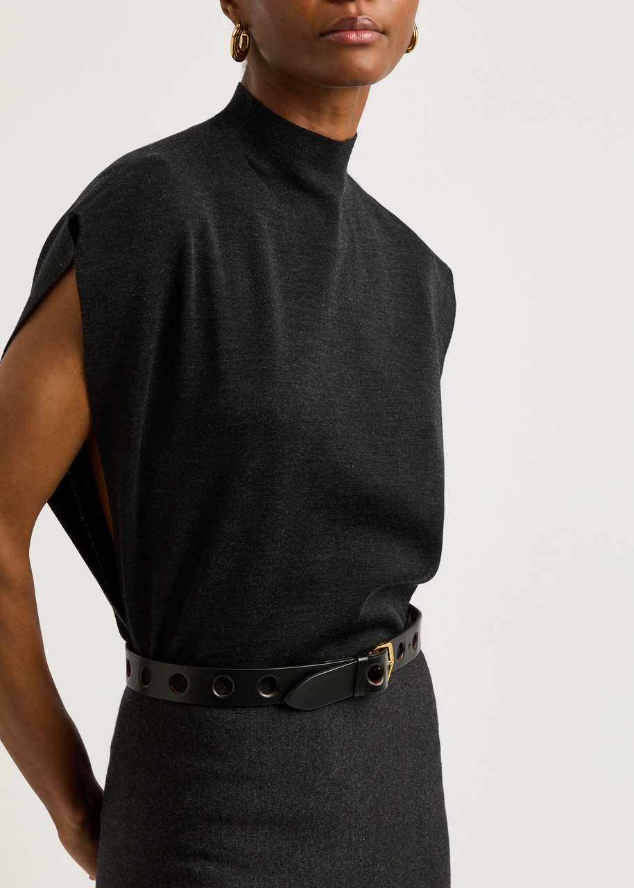 Alaïa Vienne Laser-cut Leather Belt In Black