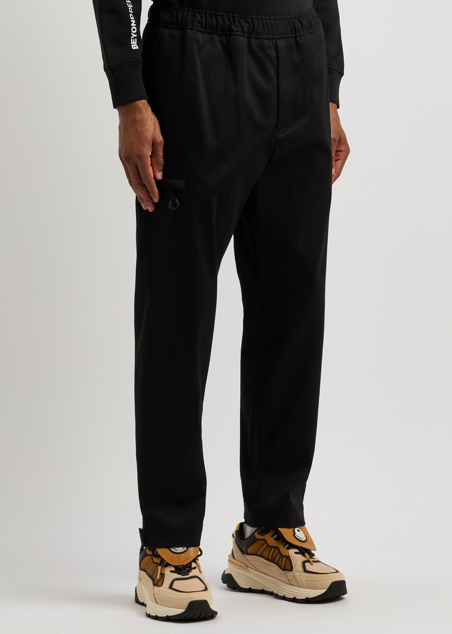 Moncler Stretch-cotton Trousers In Black