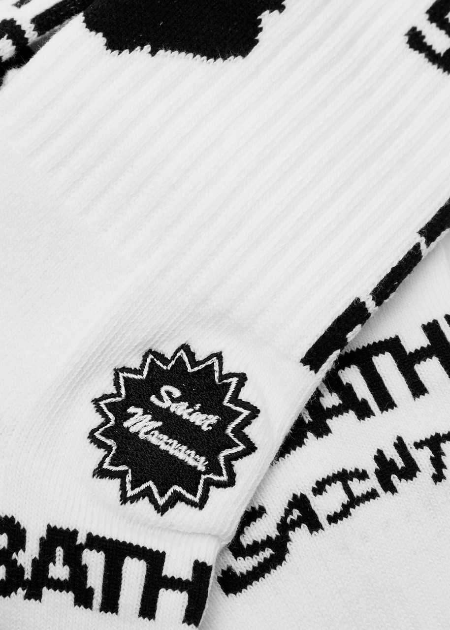 Saint Mxxxxxx X A Bathing Ape Logo Cotton-blend Socks In White