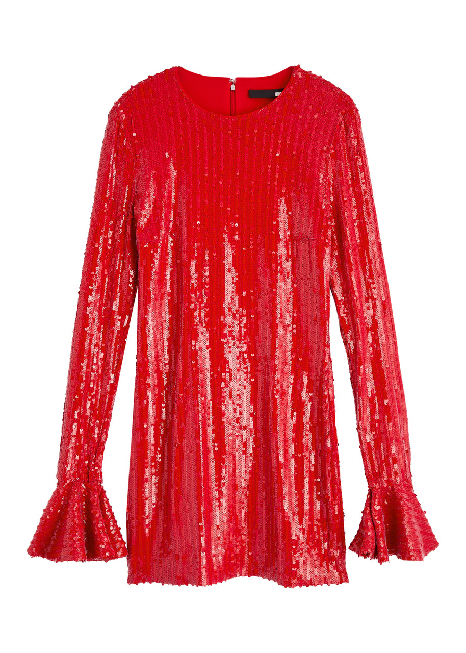 Rotate Sunday Sequin-embellished Tulle Mini Dress - Red - 34 (UK6 / XS) - 34 (UK6 /xs)