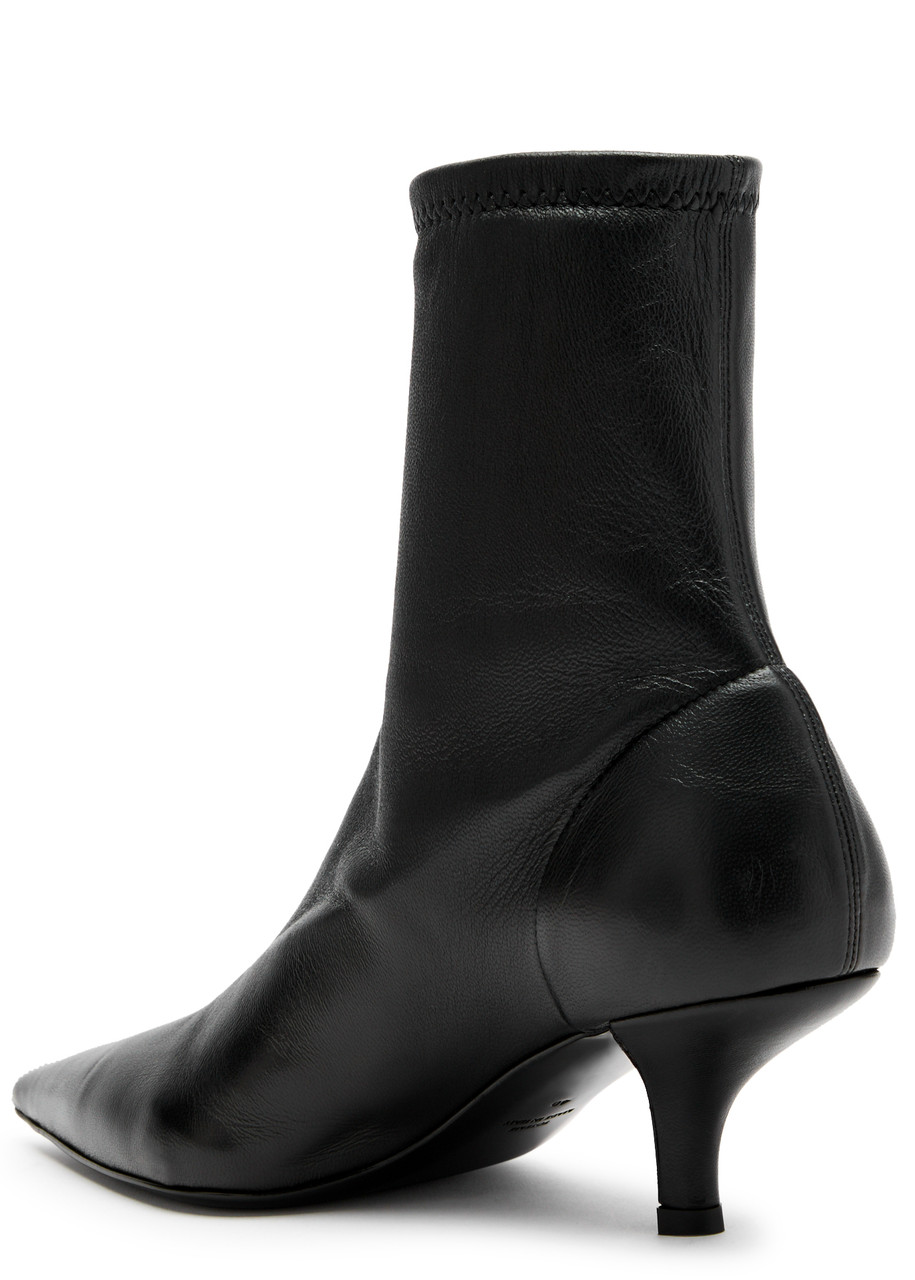 Totême Toteme 65 Leather Ankle Boots In Black
