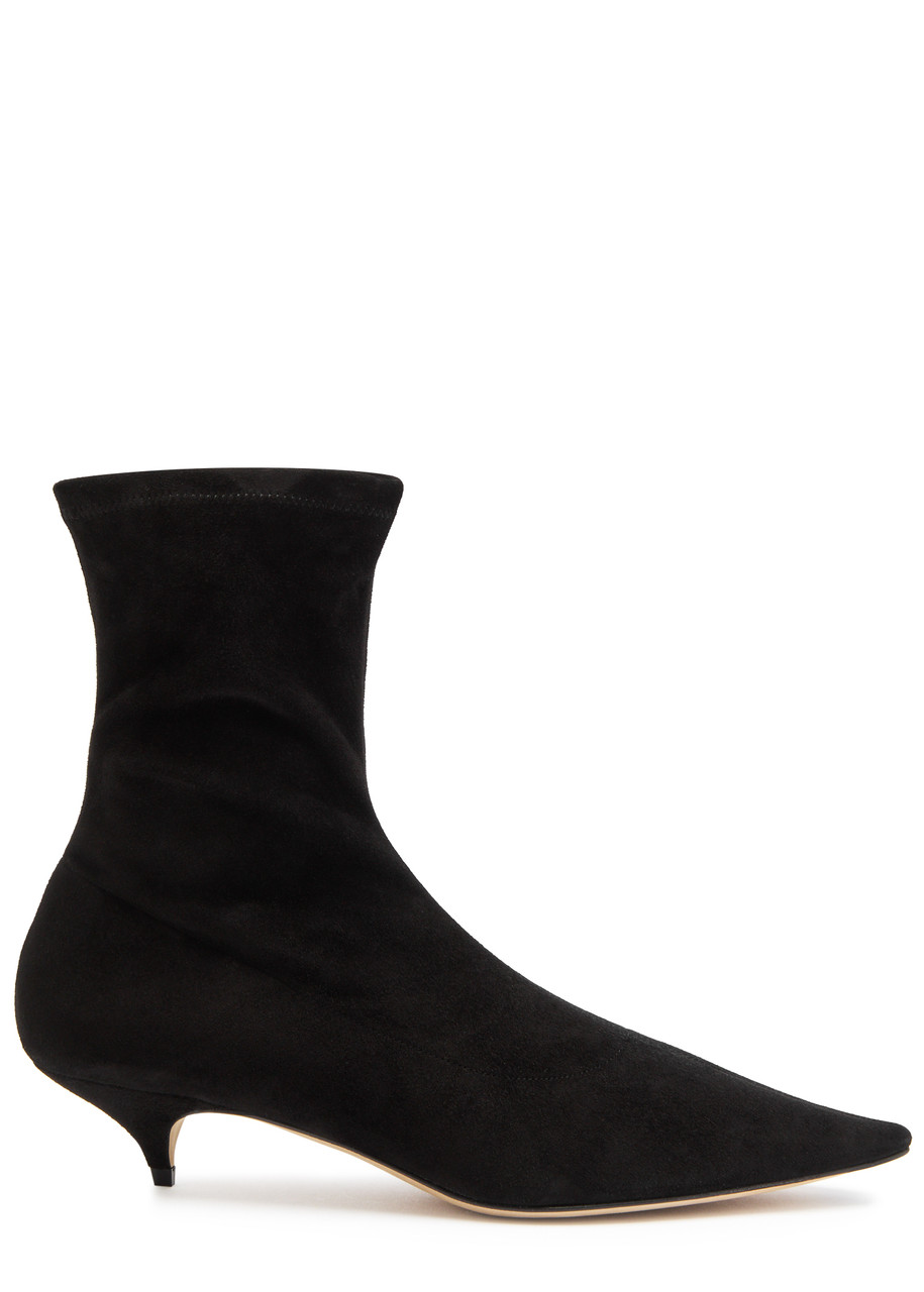 The Row Liisa 40 Suede Ankle Boots - Black - 37 (IT37 / UK4)