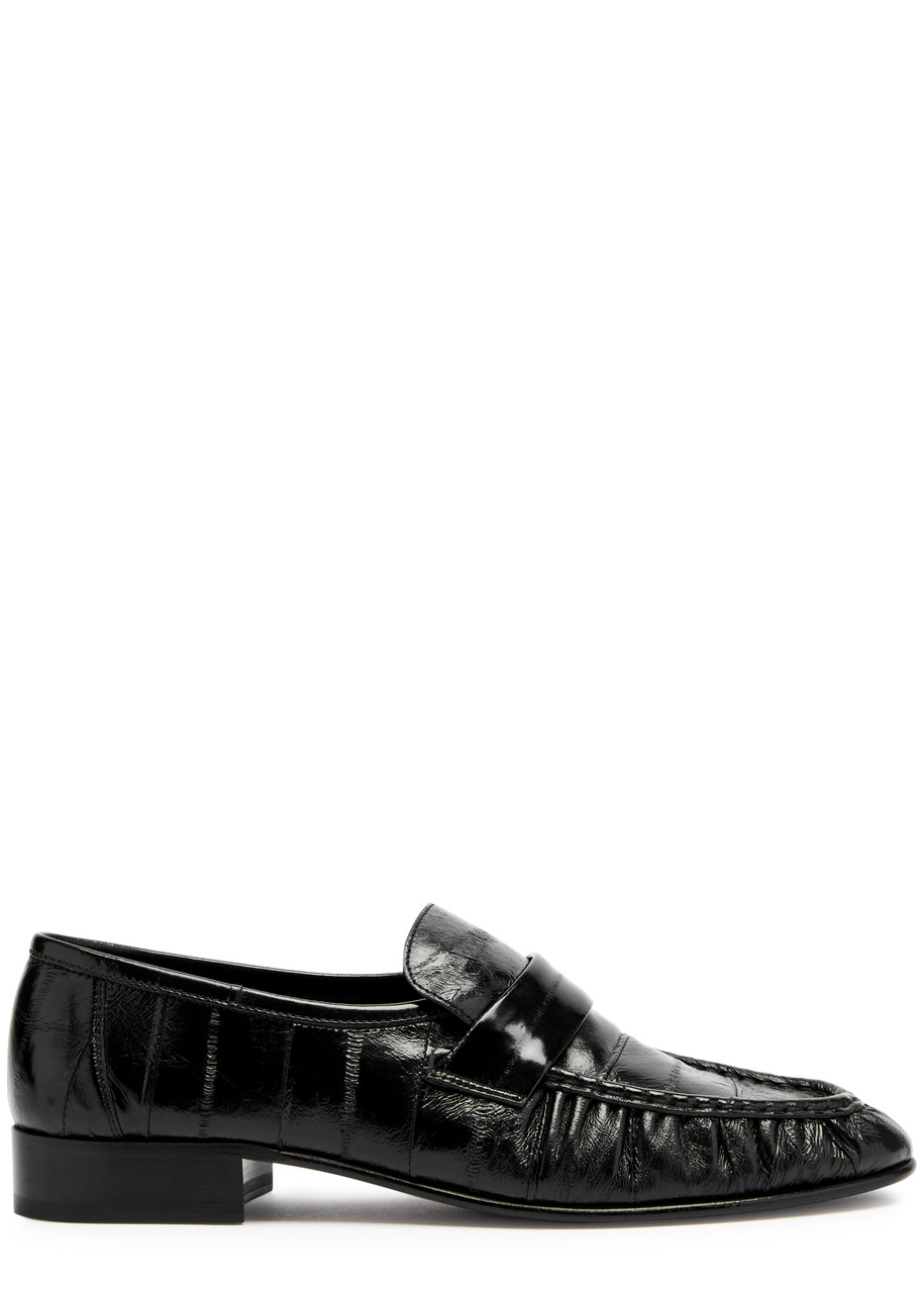The Row Soft 25 Leather Loafers In Black