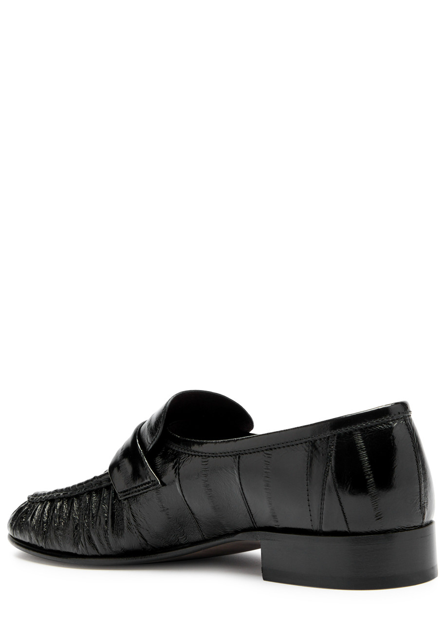 The Row Soft 25 Leather Loafers In Black