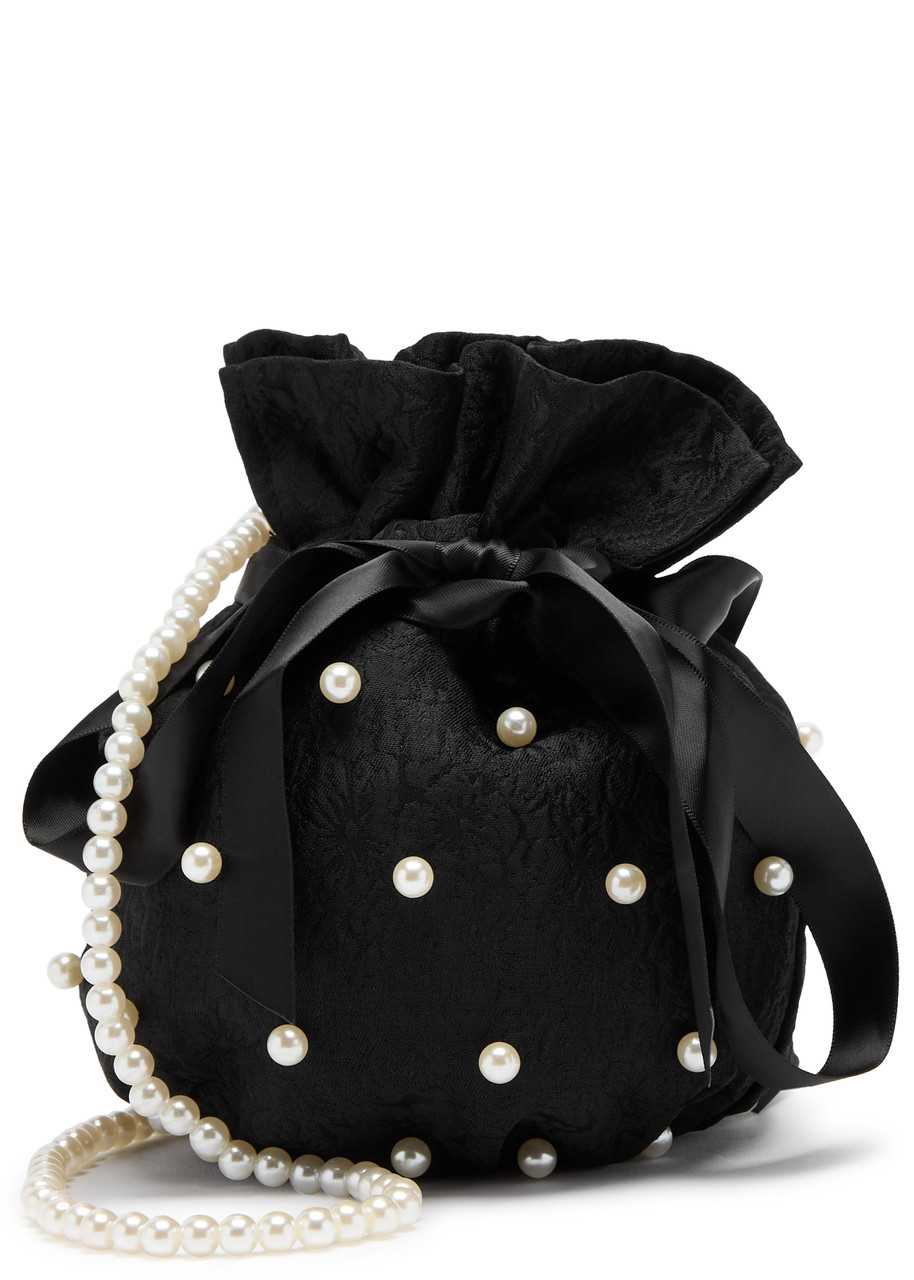 Sister Jane Dusk Floral-jacquard Bucket bag - Black And White - One Size