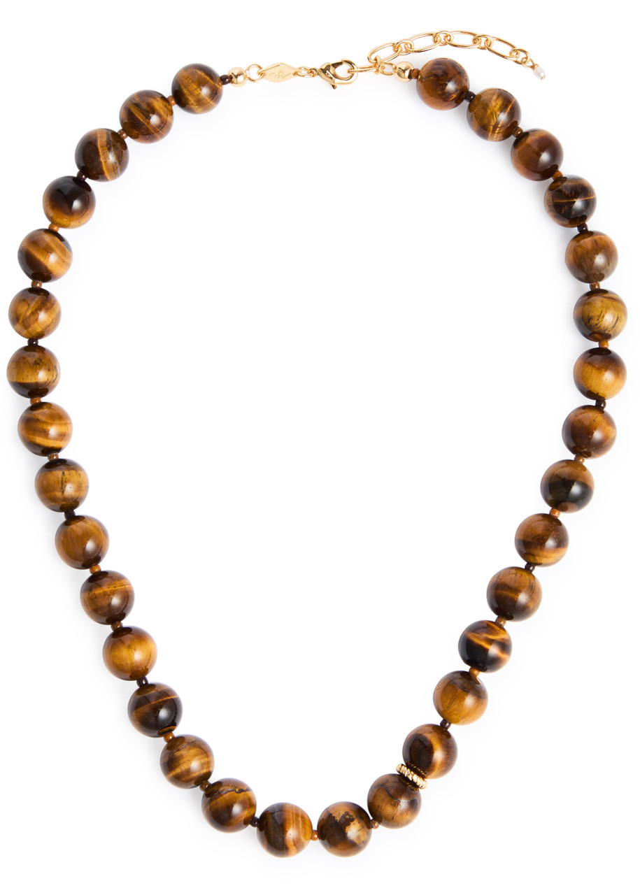 Anni LU Eye Of The Tiger Beaded Necklace - Brown - One Size