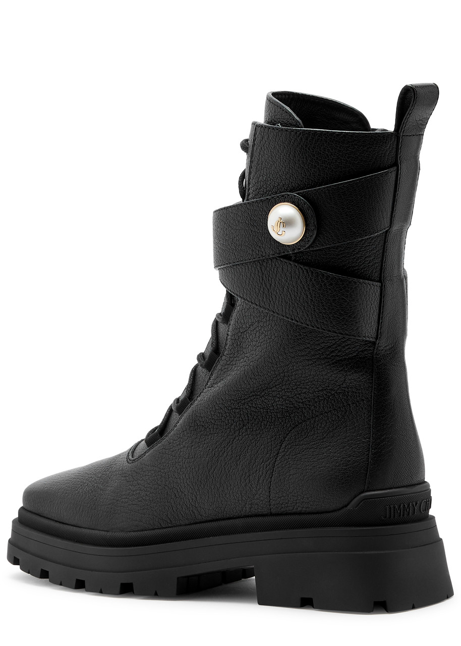 Jimmy Choo Womens Black Noemi 45 Logo-embellished Grained-leather Heeled Ankle Boots In Black