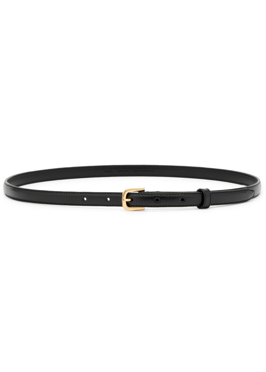 Totême Toteme Leather Thin Belt In Black