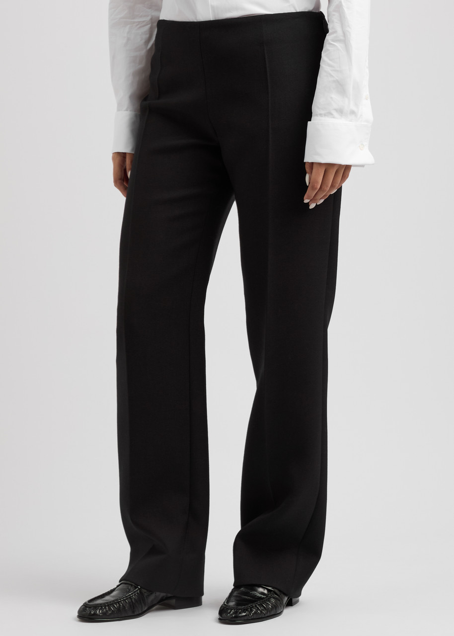 The Row Vesco Straight-leg Wool Trousers In Black