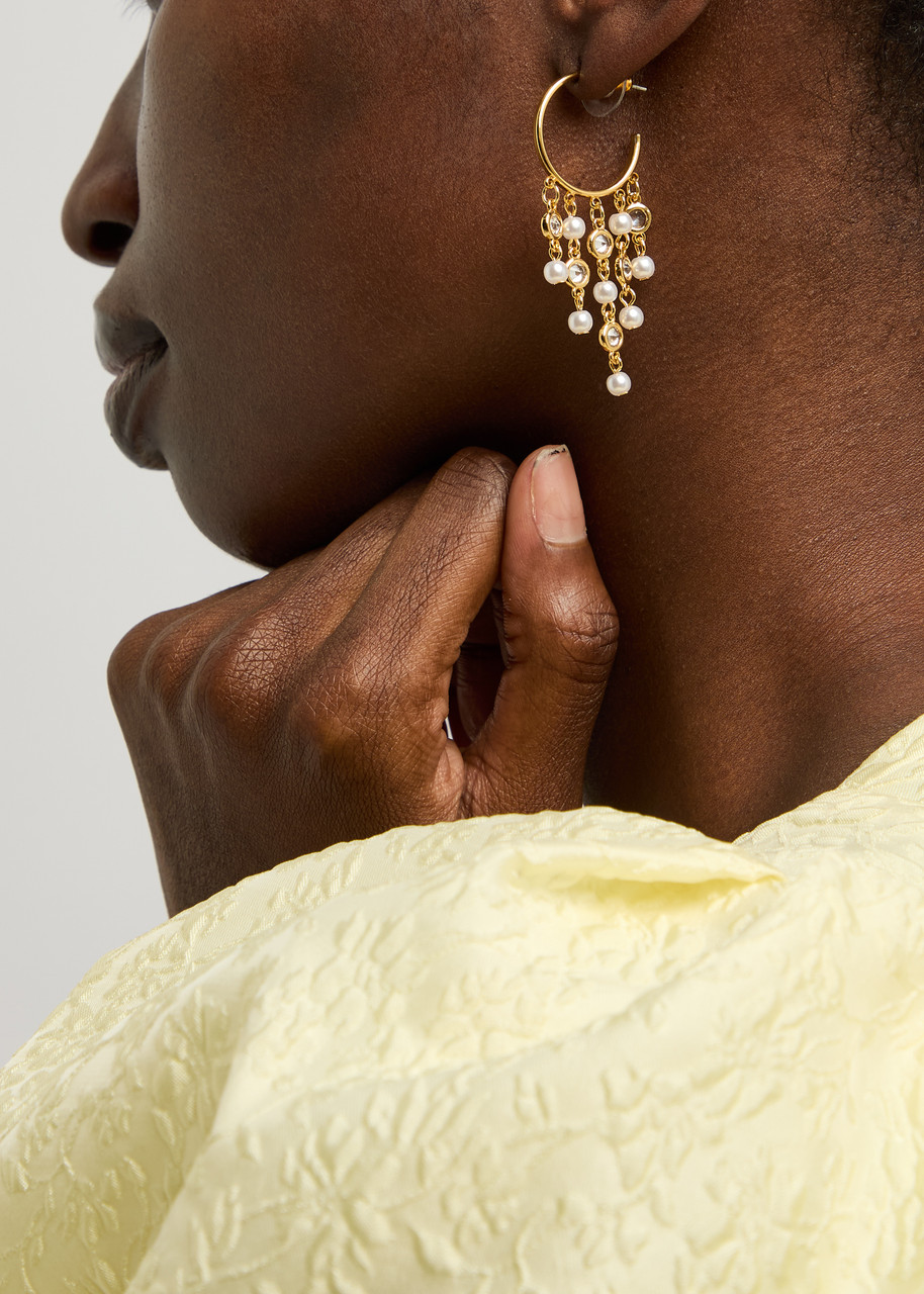  Kenneth Jay Lane Fringe-embellished Hoop Earrings - Gold - One Size 