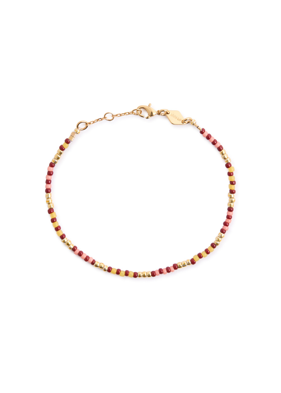 Anni Lu Bundoran 18kt Gold-plated Beaded Bracelet In Red