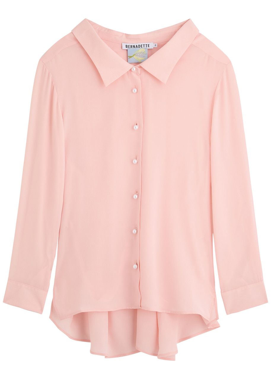Bernadette Guido Silk Crepe de Chine Shirt - Blush Pink - 38 (UK10 / S)