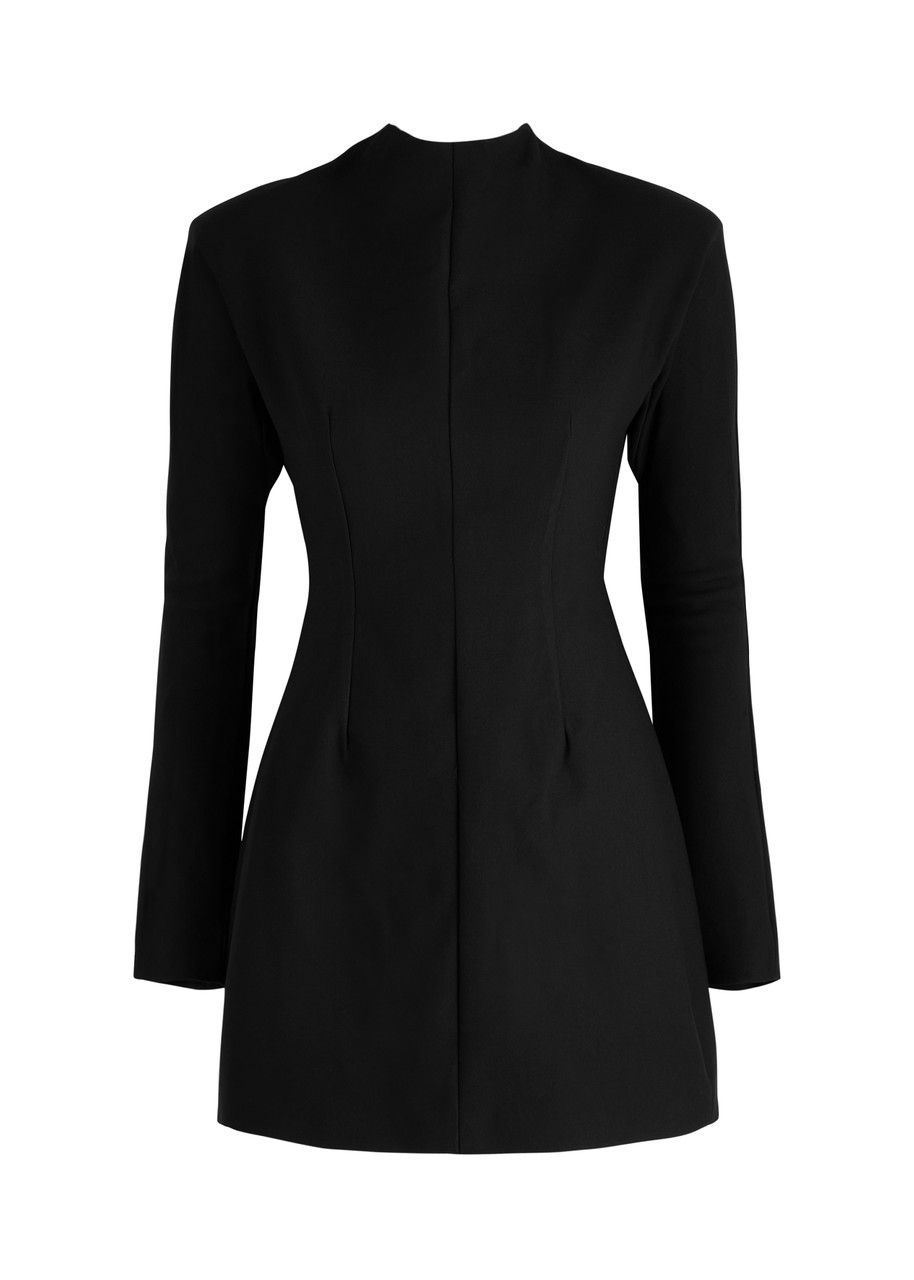 Aexae Darted Wool Mini Dress - Black - M (UK12 / M)