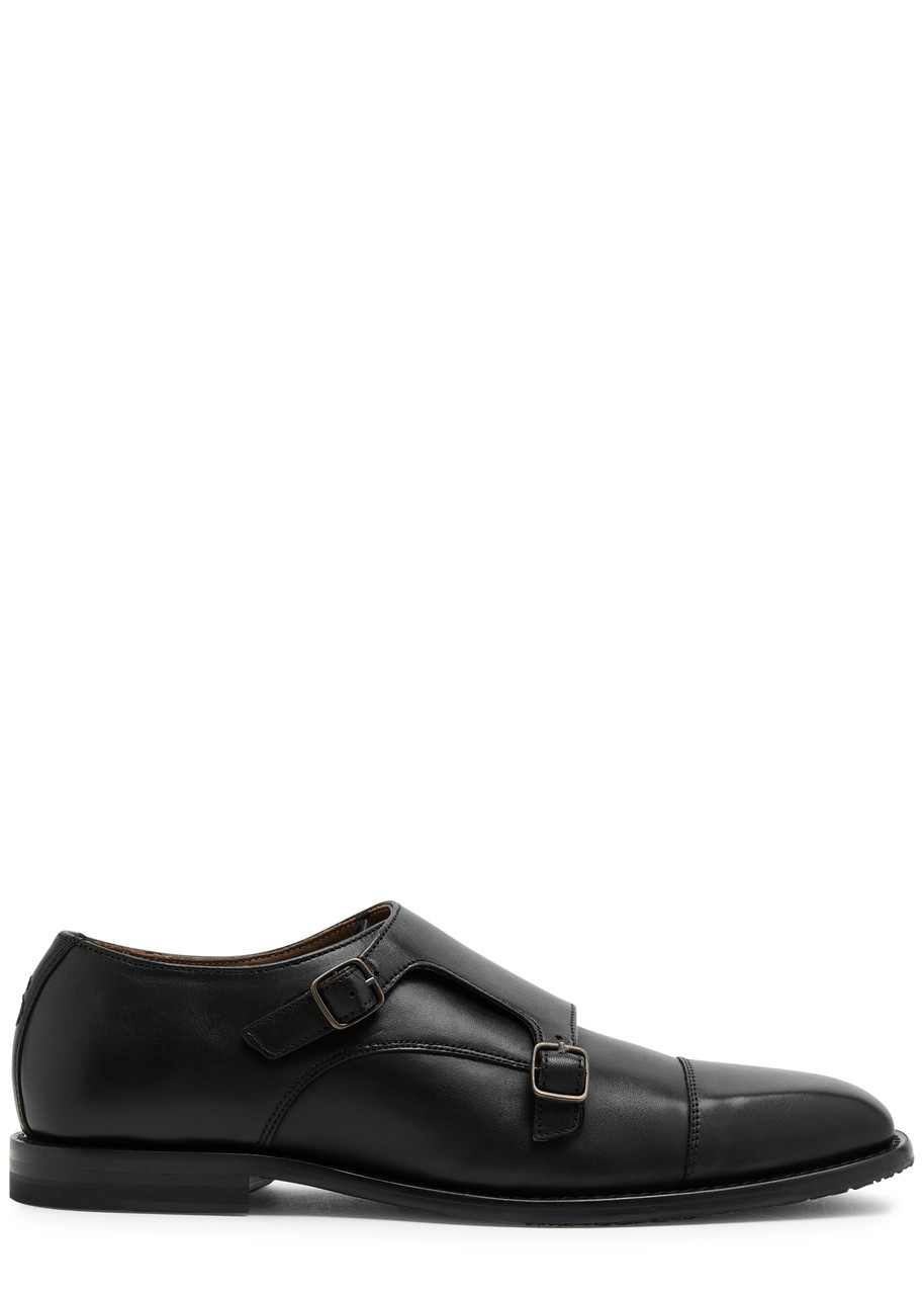 Oliver Sweeney Coombe Leather Monk Strap Shoes In Black