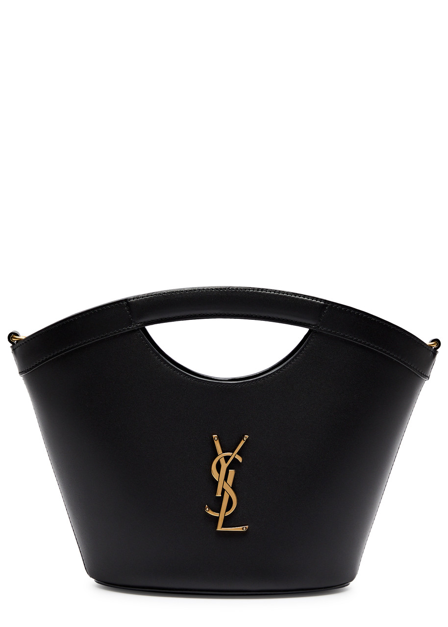 Saint Laurent Celia Mini Leather Top Handle Bag In Black