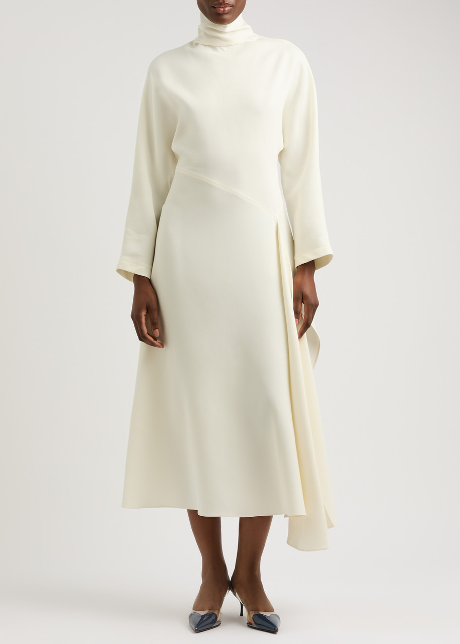 Alaïa Silk-wool Midi Dress In White
