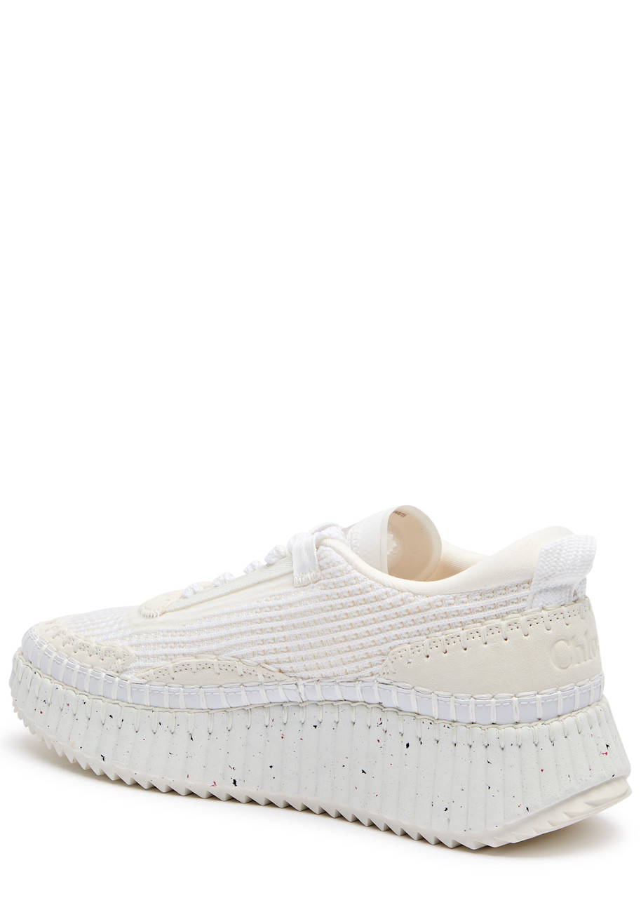 Chloé Chloe Nama Mix Material Low-top Sneakers In White