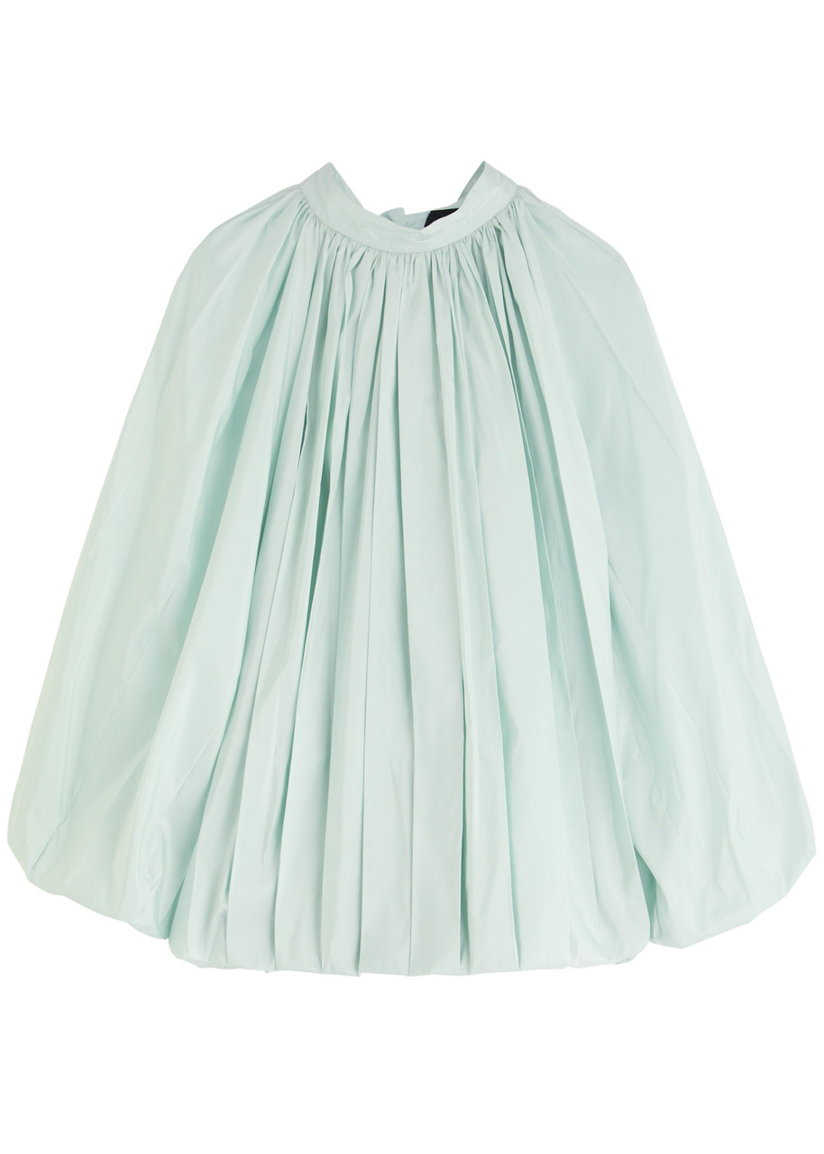 Simone Rocha Pleated Silk-taffeta top - Blue - 6 (UK6 / XS) - 6 (UK6 /xs)