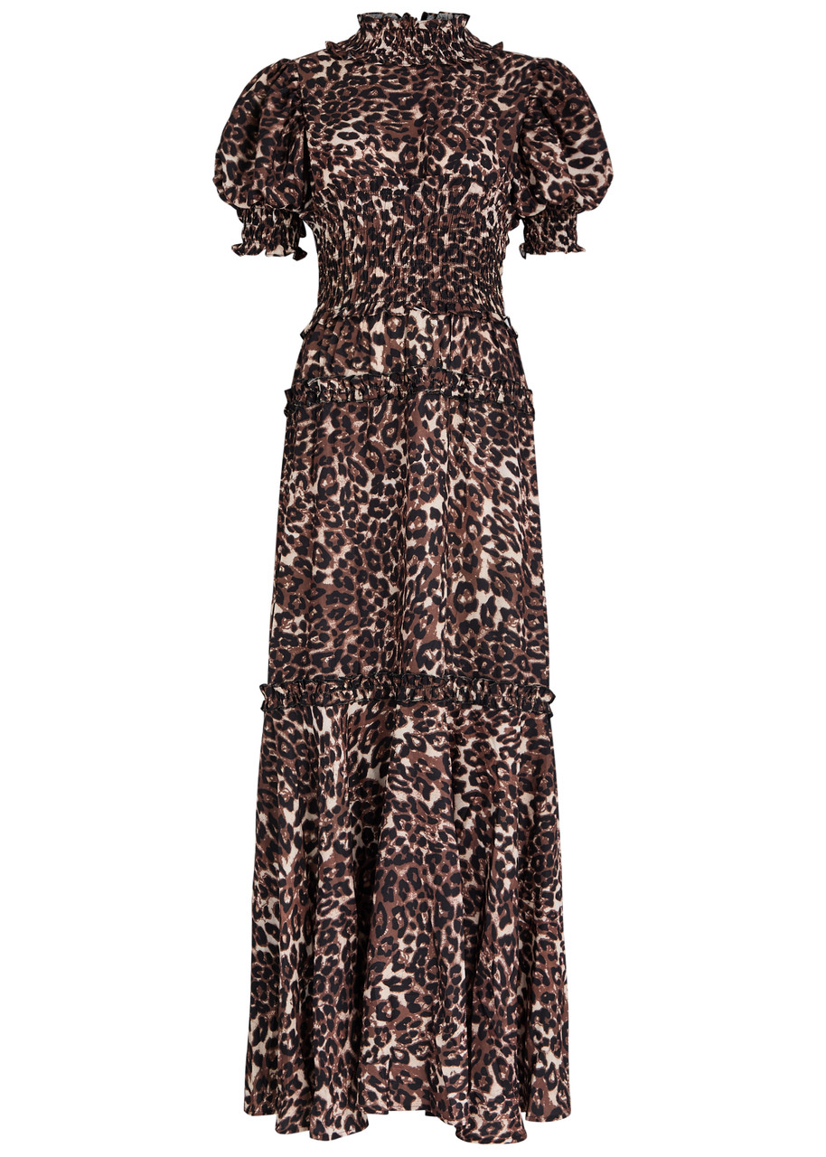 Sister Jane Lise Leopard-print Woven Midi Dress - 12 (UK12 / M)