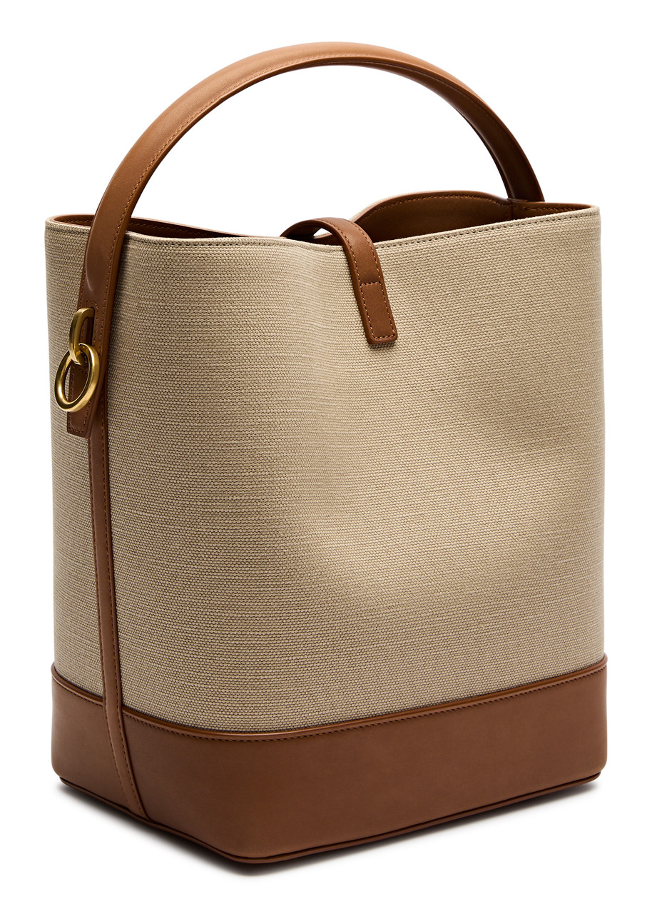 Saint Laurent Le 37 Canvas Bucket Bag In Natural