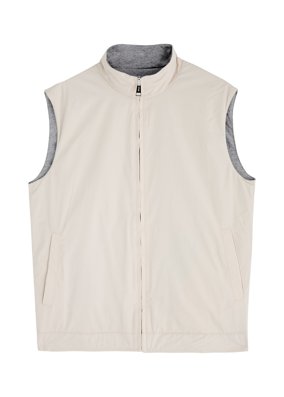 Aurélien Resort Reversible Shell Gilet In Cream