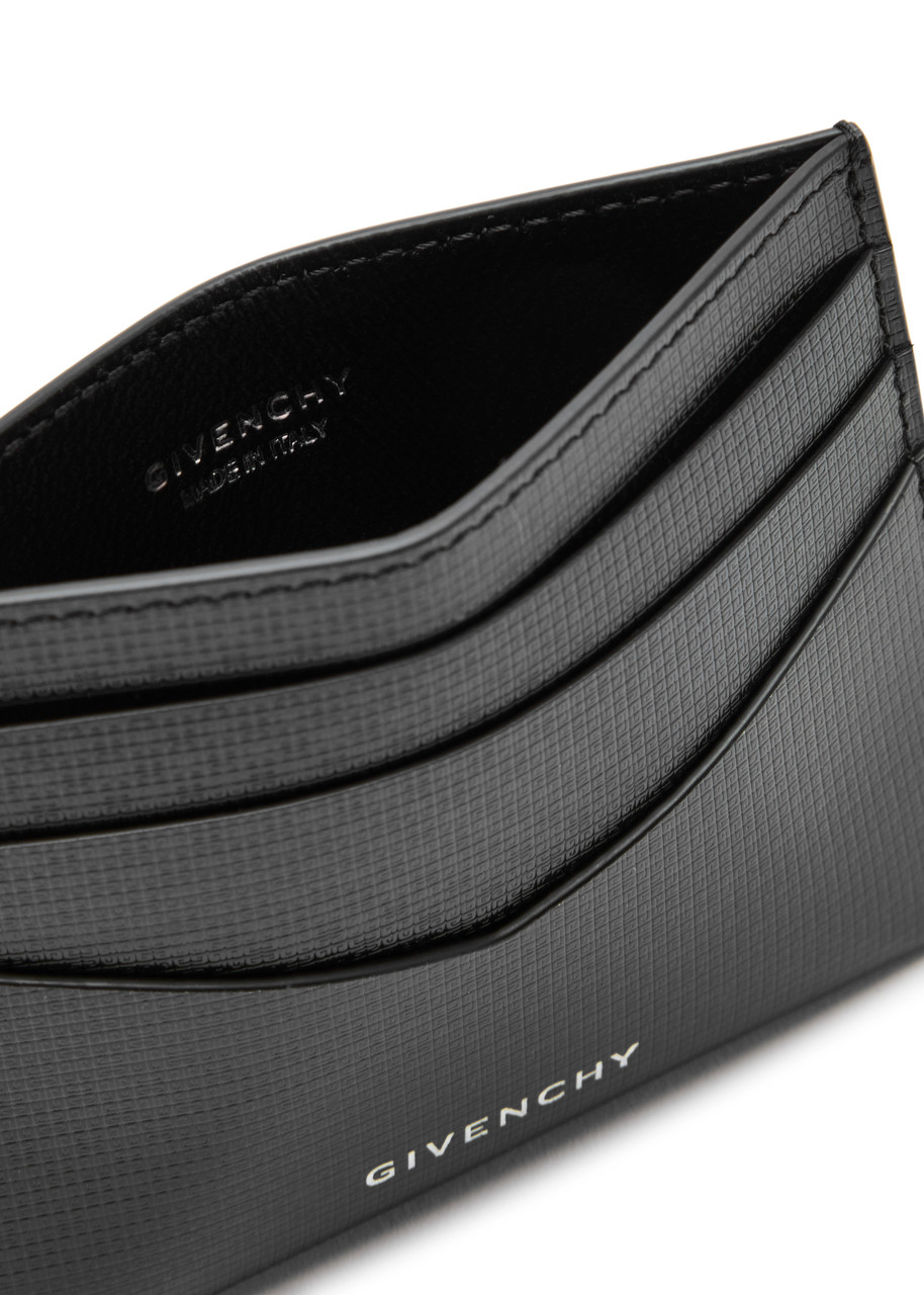  Givenchy Logo Glossed Leather Card Holder - Black - One Size 