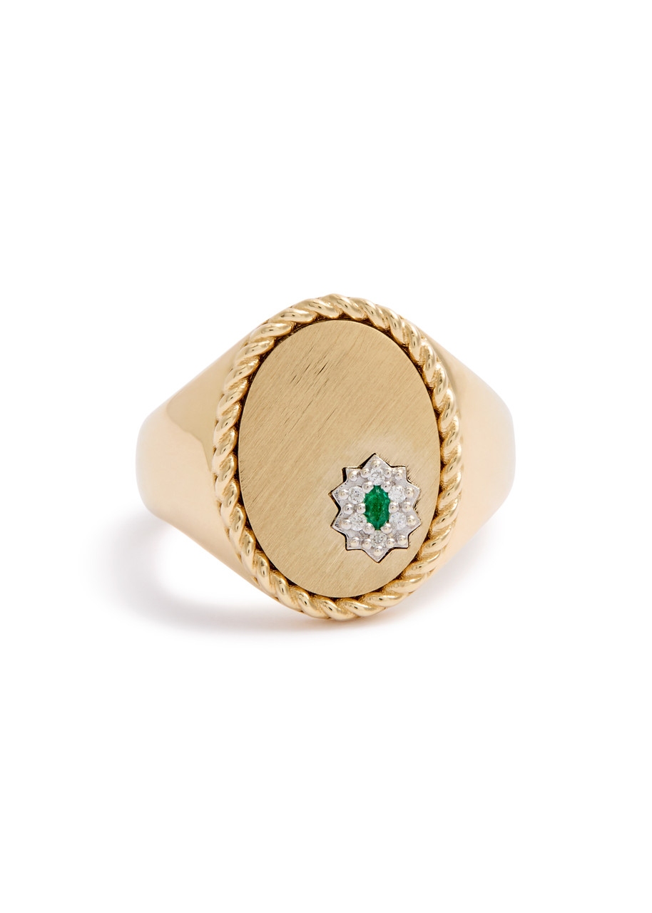 Yvonne Leon Chevalière Ovale Pompadour 9kt Gold Pinky Ring - 47 (UK I 1/2)