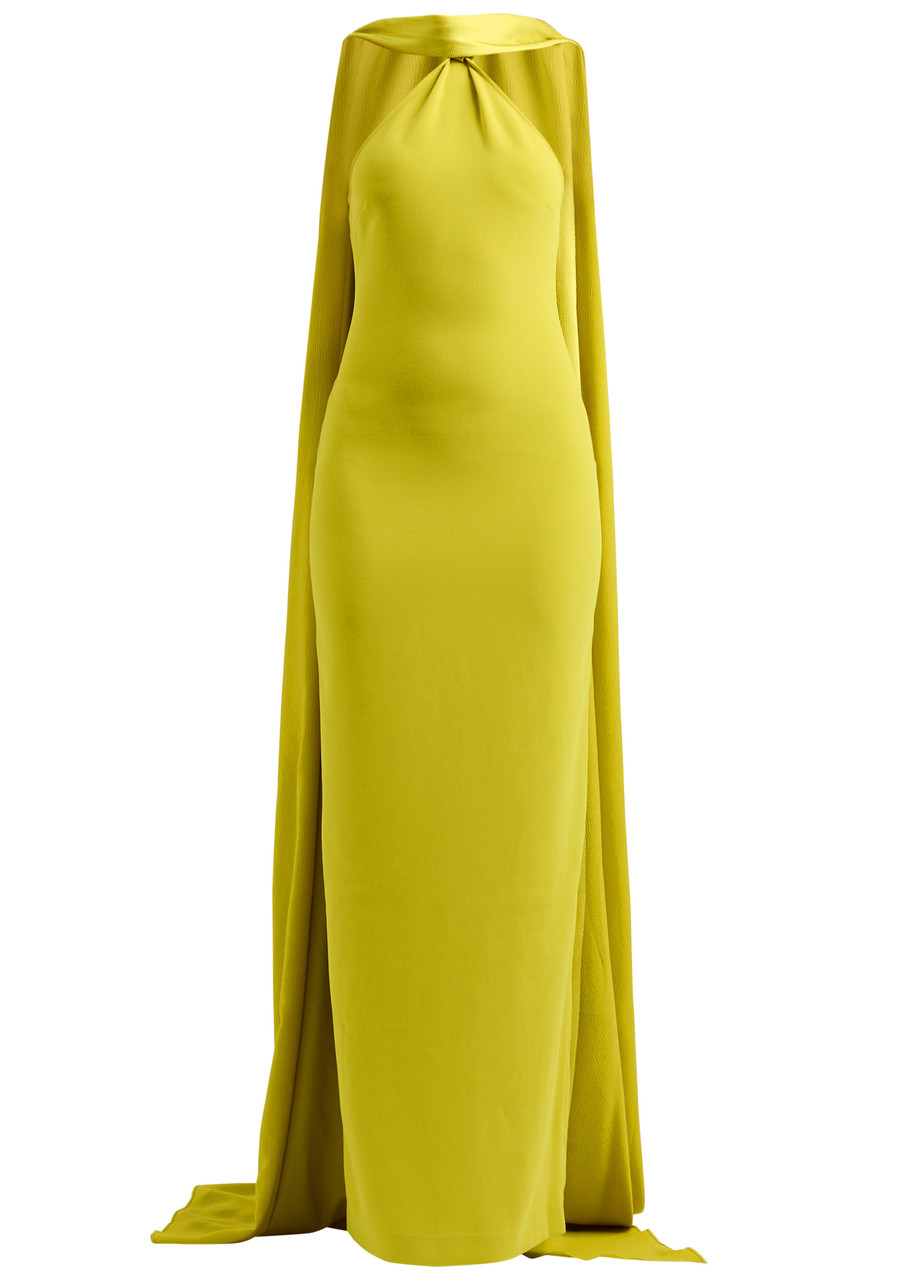Solace London Ophelia Draped Halterneck Maxi Dress - Light Green