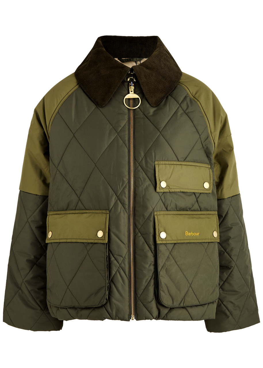 Barbour Milby Womens Quilted Jacket In Olive/ancient