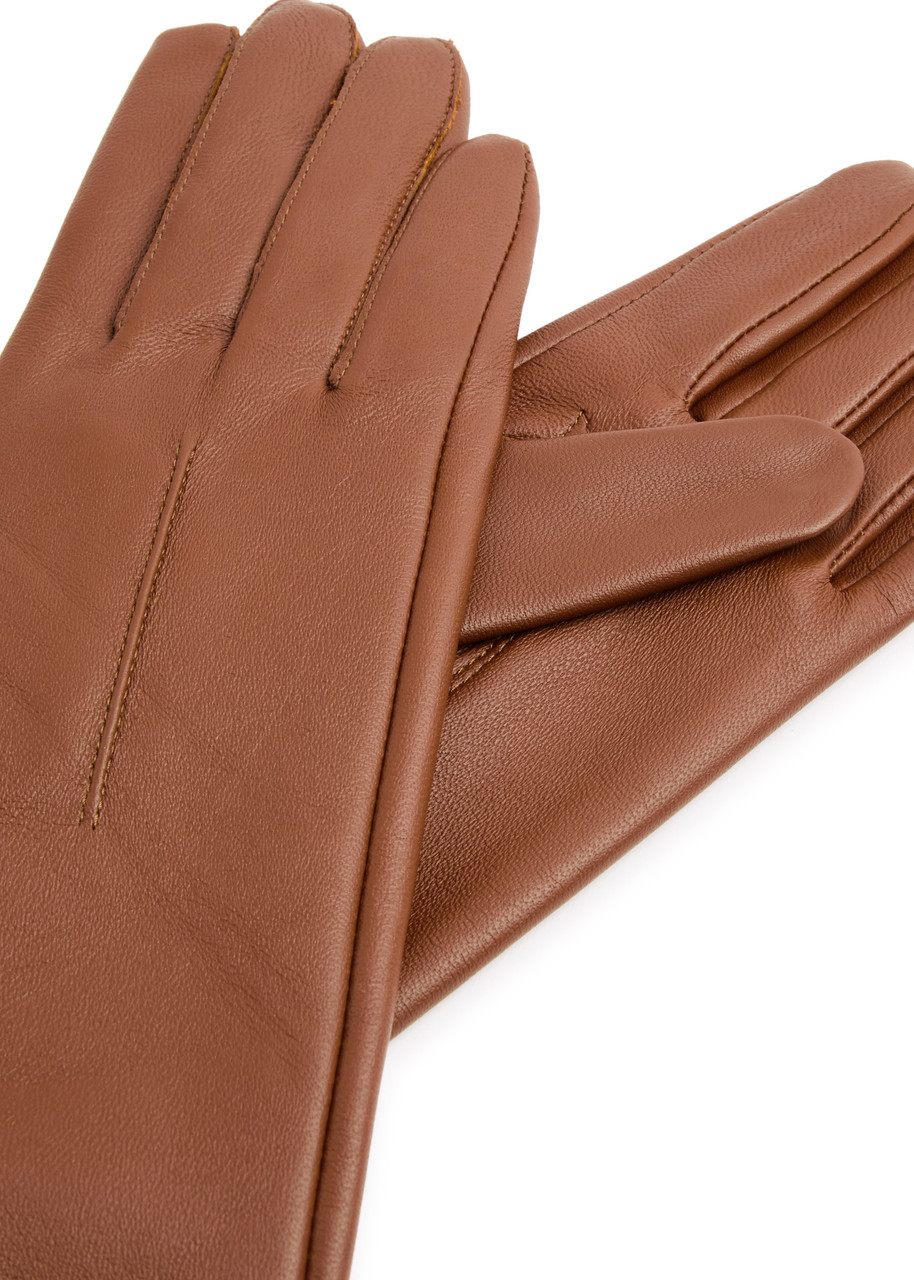 Dents Mia Leather Long Gloves In Tan