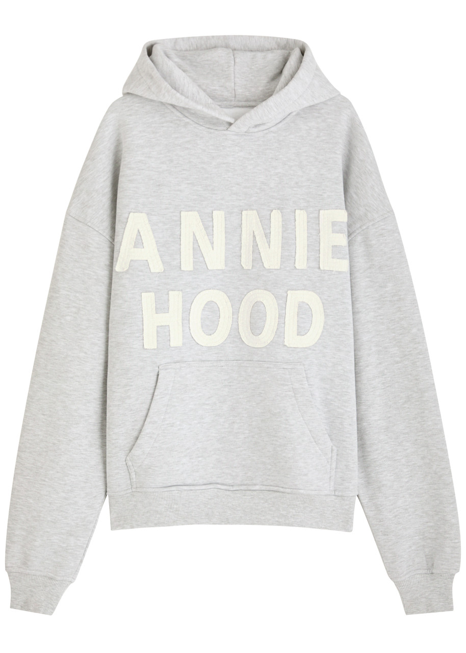 Annie Hood Logo Hooded Cotton-blend Sweatshirt - Grey - XL